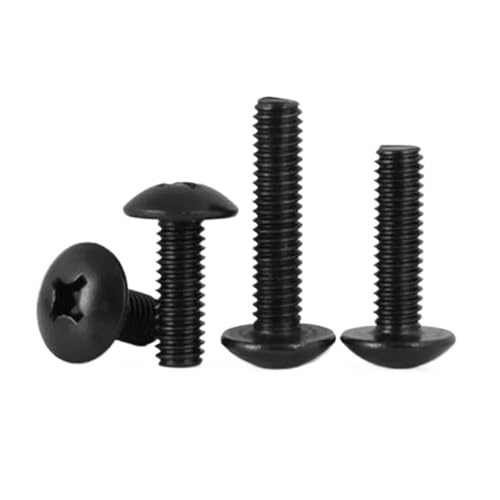KSeSii 20–100 Stück schwarze Flachrundschrauben M2 M2.5 M3 M3.5 M4 M5 M6 Schrauben Pilzkopfschrauben(40mm,M2 100PCS) von KSeSii