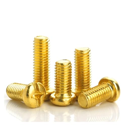 KSeSii 20–40 Stück M2 M2.5 M3 M4 M5 M6 M8 Kupfer-Maschinenschrauben PM-Flachkopf-Messingschrauben Metrisches Gewinde Kreuzschlitzschraube GB818 DIN7985(12mm (20Pcs),M5) von KSeSii