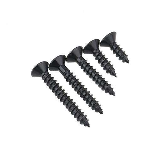KSeSii 20 Stück Schwarze 8.8 Flachkopf-Innensechskant-Blechschrauben KA Nagel Innensechskant Senkkopfkappe Selbstschneidende Schrauben M3 M4 M5 M6(20mm,M4(20PCS)) von KSeSii