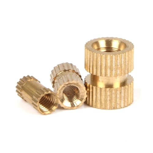 KSeSii 25 Stück M2 M2,5 M3 Messing massiv reines Kupfer metrisches Gewinde Spritzguss Rändelmutter Mutter runde Säule OD 3,5 4 5 mm (M2,5 x 4 mm (OD3,5 mm)) von KSeSii