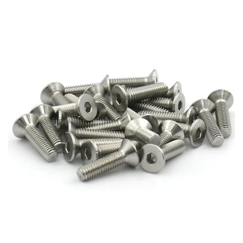 KSeSii 5–100 Stück M1,6 M2 M2,5 M3 M4 M5 M6 M8 304 Edelstahl Innensechskant Senkkopfschraube Flachkopfschrauben(6mm,M1.6 (100pcs)) von KSeSii