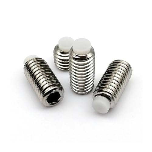 KSeSii 5-10PCS M3 M4 M5 M6 M8 M10 304 Edelstahl Sechskant Innensechskant Kunststoff Nylon Hund konvexen Endpunkt Spitze Madenschraube A2(10pcs M6x16mm) von KSeSii