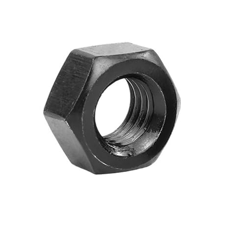 KSeSii 5–110 Stück Sechskantmuttern M2 M2.5 M3 M4 M5 M6 M8 M10 M12 M14 M16 M18 M20 M22 M24 M27, Kohlenstoffstahl, schwarze Sechskantmuttern(M4 110pcs) von KSeSii