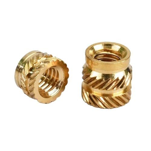 KSeSii 5–50 Stück M1.6 M2 M3 M4 M5 M6 M8 M10 Messing-Wärmeeinsatzmutter, gerändelte Heißschmelz-Einsatzmutter, Heizeinsätze, 3D-Druckermuttern, Gewindemuttereinsatz(Length 3mm,M2(OD3.2mm) 50Pcs) von KSeSii