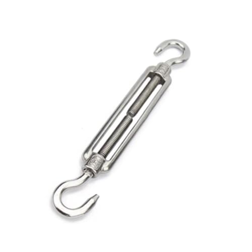KSeSii 5 x OC Haken- und Ösenspanner aus hochfestem Edelstahl 304 für Segelvorrichtung, Seilspanner aus Stahl (Type2 C-C, M6) von KSeSii