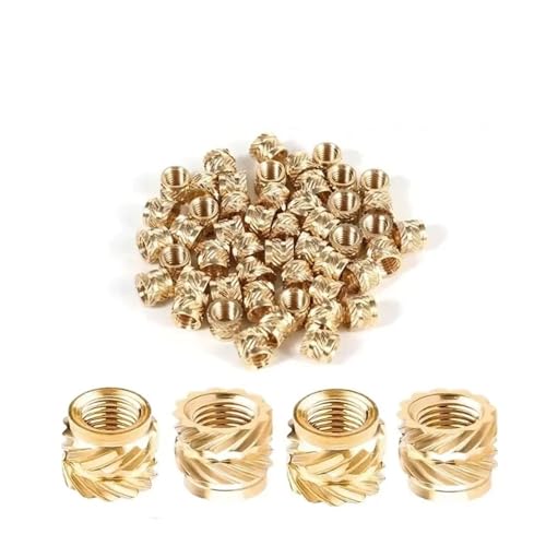 KSeSii 50/100 STÜCKE Hot Melt Rändelgewinde Messing Einsatzmutter M1 M1.2 M1.4 M2 M2.5 M3 M4 M5 M6 M8 Innengewinde Einbettungseinsätze Einbetten(Length 2.5mm,M1.2(OD 2mm)100pcs) von KSeSii