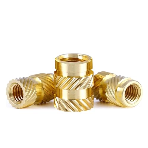 KSeSii 50/100 Stück M1 M1.4 M1.6 M1.7 M2 M2.5 M3 M4 M5 M6 M8 Gewindeeinsatzmutter Messing Hot Melt Rändelschraube Heat Set Spritzguss Eingebettete Kupfermutter(Length 3.5mm,M1.4 (OD2.3mm)100pcs) von KSeSii