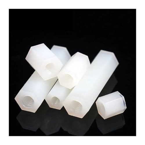 KSeSii 50-100 STÜCKE M2 M2.5 M3 M4 Schwarz Weiß Nylon Innensechskant-Abstandshalter Kunststoffmontage Sechskantgewinde Motherboard Spacer Pillar Board Mutter(White M2.5,12mm (100pcs)) von KSeSii