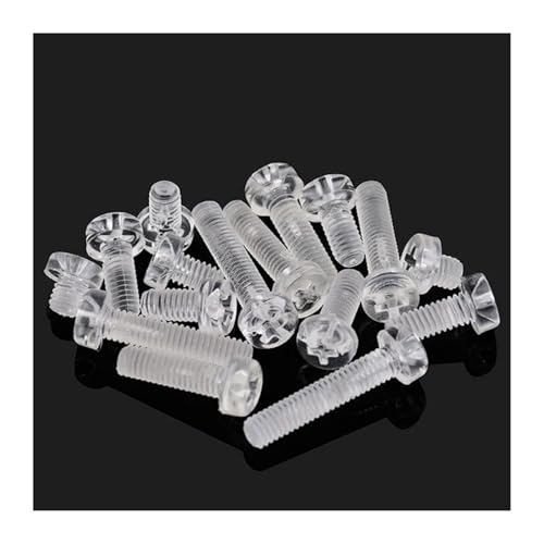 KSeSii 50 STÜCKE M2 M2.5 M3 M4 M5 M6 Transparent Acryl Kreuz Rundkopf Nylon Schrauben Kunststoff Schraube(M2x8) von KSeSii