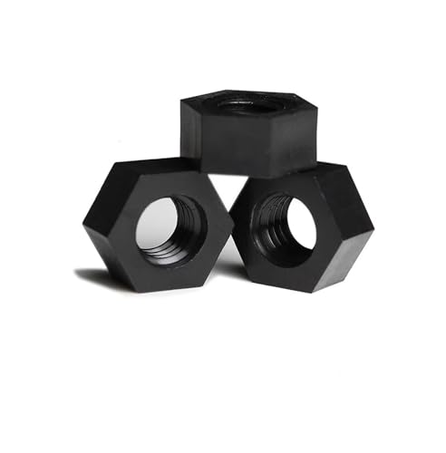 KSeSii 8/10/20/30/50 Stück Sechskantmuttern aus Kunststoff M2 bis M20 Nylon PA66 Wärmedämmung Sechskant-Kontermutter Gewindebolzenkappe Schwarz Weiß Klar(Black,M20 (8pcs)) von KSeSii