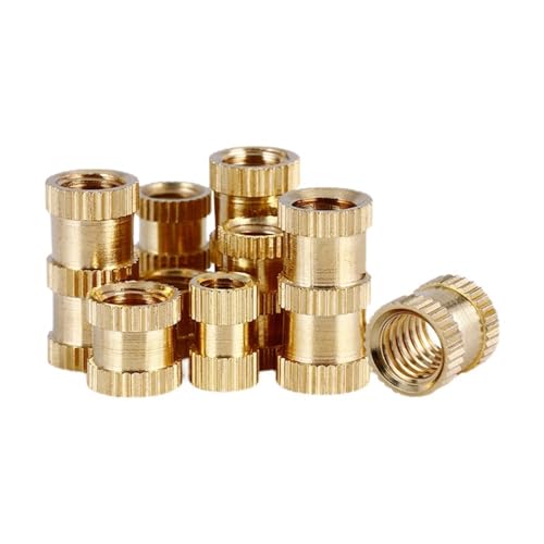 KSeSii Einlegemutter M1.6 M2 M2.5 M3 M4 M5 M6 M8 M10 Massives Messing Reines Kupfer Gewinde Spritzguss Rändel Eingebettete Einlegemutter Nutsert(Length 7mm,50pcs M3 (OD 4.2mm)) von KSeSii