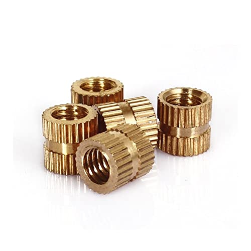 KSeSii Einsatzmutter Messing 100 Stück/Lot M2 M2,5 M3 Durchgangsloch Edelstahl Kupfer Durchgangsloch A gerändelt elektrisch 20 cm x 5 cm(M2.5x3) von KSeSii