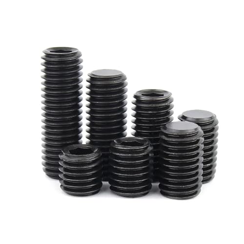 KSeSii Feingewinde M4 M5 M6 M8 M10 M12 DIN913 12.9 Stahlsechskant Innensechskant Flachkopfschraube Stellschraube(10pcs M8x1x14) von KSeSii