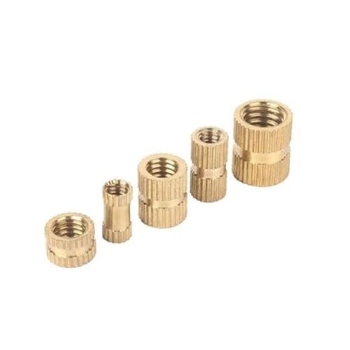 KSeSii M1.4, 1.6, 2~8 Messing, reines Kupfer, metrisches Gewinde, Spritzguss, Rändeleinsatz, Mutter, Nutsert, eingebettete Mutter(M2 x 3.5 x 5mm,30) von KSeSii