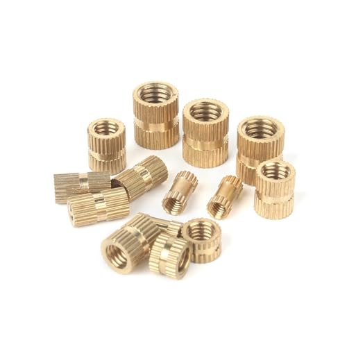 KSeSii M2 M2,5 M3 M4 M5 M6 Messingeinsatzmuttern Kupferspritzguss Messing Rändelgewindeeinsätze Gewindemuttern(Length 4mm,M5 (OD 6.3) 50pcs) von KSeSii