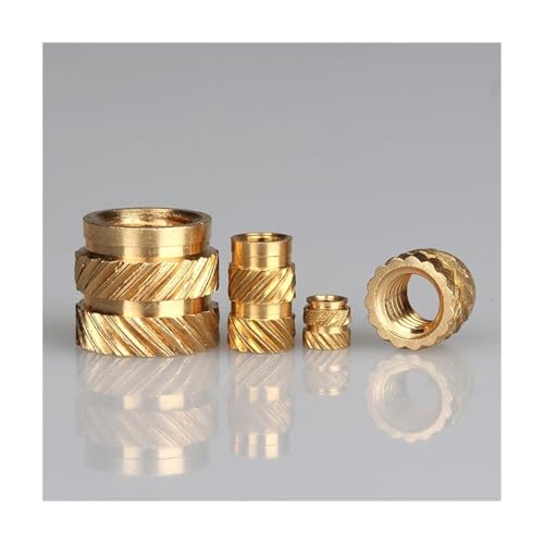 KSeSii M2 M2.5 M3 M4 M5 M6 Messing Heißschmelzeinsatz Rändelmutter Gewinde Wärmeformung Doppeltwill-Einspritzmutter for 3D-Drucker(Length 2.5mm 50pcs,M2.5(OD4mm)) von KSeSii