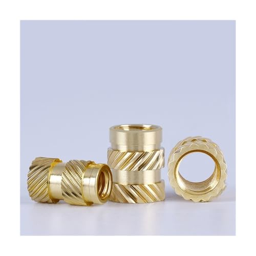 KSeSii M2 M3 100 Stück Rändelmuttern Messing Hot Melt Einlegemuttern Heizform Kupfer Gewindeeinsätze Mutter(M2x2.5x3.5(100pcs)) von KSeSii