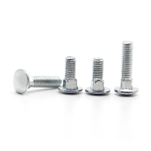 KSeSii M4 M5 M6 M8 M10 M12 GB12 DIN603 verzinkter Fachwerk-Rundkopf-Vierkant-Schlittenschraube-Schlossschraube for Regal-Schreibtisch-Möbel(12mm,M4 10pcs) von KSeSii