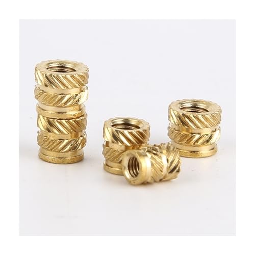 KSeSii Messing Heizsatz Rändelgewinde Einfügemuttern für 3D-Druck eingebettete Teile Kunststoff Schmelzkleber M2 M2.5 M3 M4 M5 M6 (Länge 2,5 mm, M2,5 x OD4.2 (50 Stück)) von KSeSii