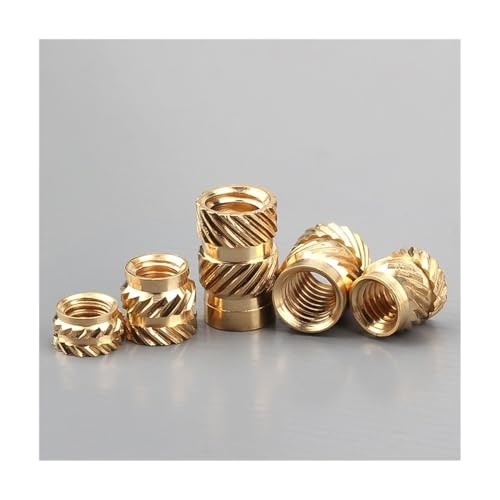 KSeSii Rändelmutter M4 Messing Hot Melt einsetzen Rändelmutter Gewinde Heat Moulding Double Twill Injection Embedment Mutter for 3D-Drucker(M4x8x6(20pcs)) von KSeSii