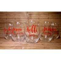 Personalisiertes Stielloses Weinglas. Geschenk Für Brautjungfer, Sie, Junggesellinnenparty Weinglas, Ehrfrau Weinglas von KSmithBoutique