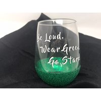 Dallas Stars Glitzer-Getauchtes Weinglas von KSquaredDesignsStore