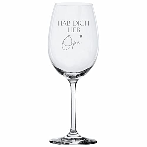 Weinglas Leonardo - Hab dich lieb Opa - Geschenkidee Individuelles Weinglas Großvater Opa Geburtstagsgeschenk von KT-Schmuckdesign