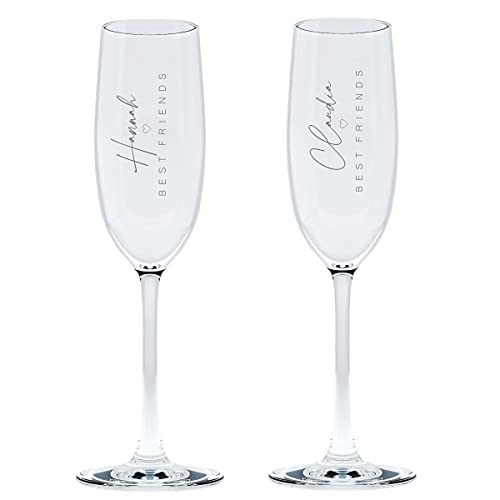 KT-Schmuckdesign Sektgläser Leonardo Set - Best Friends mit Wunschtext - Geschenkidee Geburtstagsgeschenk personalisiertes Sektglas Wunschgravur Geschenk für Freundin ? von KT-Schmuckdesign