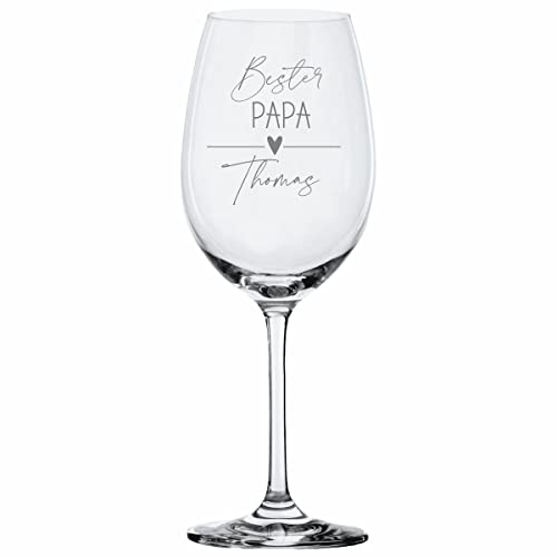 Weinglas Leonardo - bester Papa - mit Wunschtext - Geschenkidee Wunschgravur individuell Leonardo Glas Geburtstagsgeschenk Vatertag von KT-Schmuckdesign
