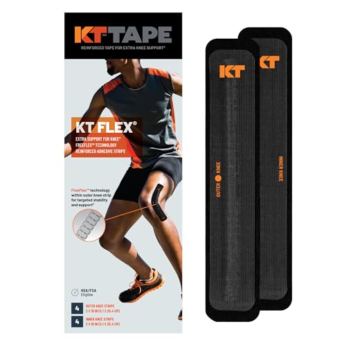 KT Tape KT Flex Reinforced Adhesive Strips For Knees (8 Pre-Cut), 10, Blue by von KT Tape