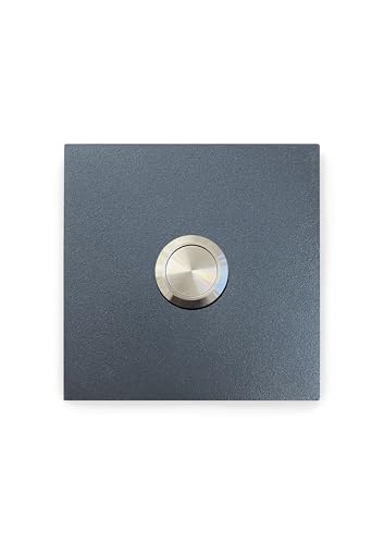 KTC-Home PREMIUM Türklingel Anthrazit - Flacher Drucktaster - Größe: 7x7cm - RAL 7016- UV & Witterungsbeständig - Pulverbeschichtet von KTC-Home