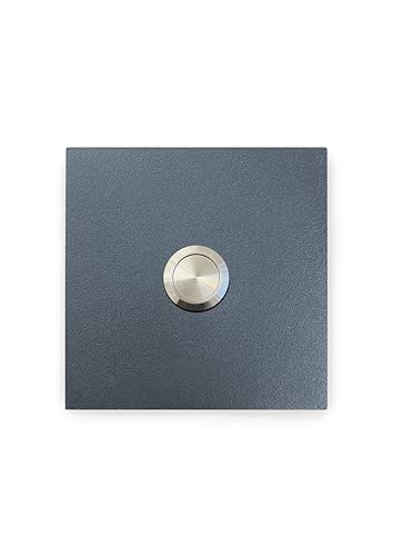 KTC-Home PREMIUM Türklingel Anthrazit - Flacher Drucktaster - Größe: 8x8cm - RAL 7016 - UV & Witterungsbeständig - Pulverbeschichtet von KTC-Home