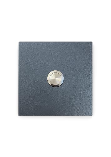 KTC-Home PREMIUM Türklingel Anthrazit - Flacher Drucktaster - Größe: 9x9cm - RAL 7016 - UV & Witterungsbeständig - Pulverbeschichtet von KTC-Home