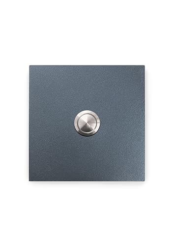 KTC-Home PREMIUM Türklingel Anthrazit - Gewölbter Drucktaster - Größe: 9x9cm - RAL 7016 - UV & Witterungsbeständig - Pulverbeschichtet von KTC-Home