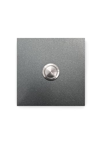 KTC-Home PREMIUM Türklingel Eisenglimmer- Gewölbt Drucktaster - Größe: 8x8cm - DB 703- UV & Witterungsbeständig - Pulverbeschichtet von KTC-Home