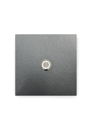 KTC-Home PREMIUM Türklingel Eisenglimmer- LED Drucktaster Weiß - Größe: 11x11cm - DB 703- UV & Witterungsbeständig - Pulverbeschichtet von KTC-Home