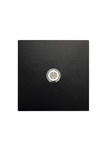 KTC-Home PREMIUM Türklingel Tiefschwarz - LED Drucktaster Weiß - Größe: 10x10cm - RAL 9005- UV & Witterungsbeständig - Pulverbeschichtet von KTC-Home