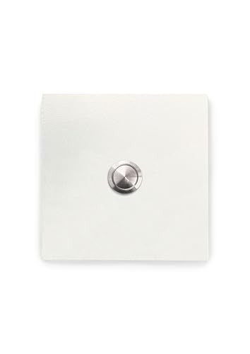 KTC-Home PREMIUM Türklingel Verkehrsweiß - Gewölbter Drucktaster - Größe: 10x10cm - RAL 9016 - UV & Witterungsbeständig - Pulverbeschichtet von KTC-Home