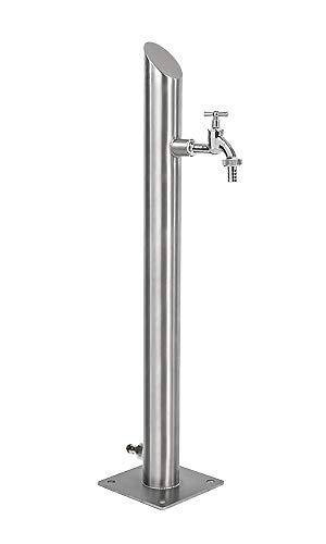 KTC Tec Wassersäule Edelstahl V2A Garten Brunnen Zapfsäule Wasserzapfsäule Wasserverteiler Zapfstelle SRS-1010 von KTC Tec