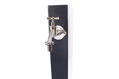 TRINKWASSER Wassersäule TSQG 950 Anthrazit, Wasserzapfsäule Wasserzapfstelle Gartenzapfstelle Zapfstelle Zapfsäule Bewässerung Garten Spender, quadratisch eckig von KTC Tec