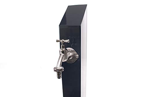 TRINKWASSER Wassersäule TSQS 1030 Anthrazit, Wasserzapfsäule Wasserzapfstelle Gartenzapfstelle Zapfstelle Zapfsäule Bewässerung Garten Spender, quadratisch eckig von KTC Tec