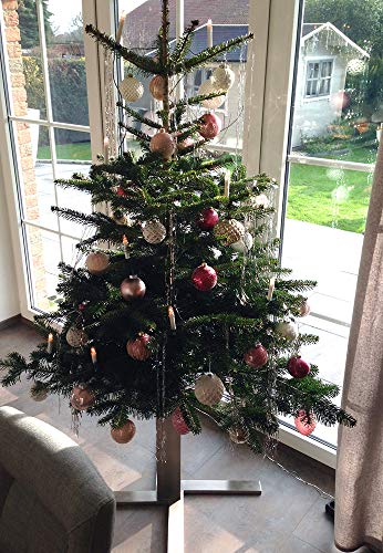 Tannenbaumständer Edelstahl 4-Bein Kreuz, H 400 Christbaumständer Weihnachtsbaumständer Weihnachtsbaum Halter Baumständer (1 Stück) von KTC Tec