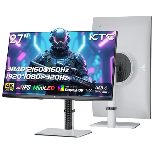 KTC MiniLED Gaming Monitor 27 Inch | 4K@160Hz, FHD@320Hz Seamless Switching | 1152 Zone Local Dimming | VESA Display HDR1400 | 1ms Response Time | Adaptive Sync | 145% sRGB | KVM | White | M27P6 KTC MiniLED Gaming Monitor 27 Inch | 4K@160Hz, FHD@320Hz Seamless Switching | 1152 Zone Local Dimming | VESA Display HDR1400 | 1ms Response Time | Adaptive Sync | 145% sRGB | KVM | White | M27P6 von KTC