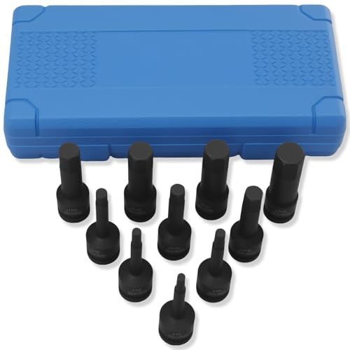 1/2" Kraft Torx Bit Schlagschrauber Nüsse Satz Ultra Rostfrei Stark Schlagnüsse Star Bit Satz Vielzahn torx Nuss Set H5-H19 für Auto Baubranche Eingesetzt Elektrische Pneumatische Schlagschrauber von KTCINA