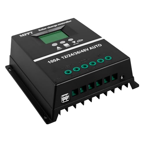 100A MPPT Solarladeregler 12V 24V 36V 48V USB MPPT Laderegler Solar LCD Display mit Maximalem 100V Eingang Solarregler 12V mppt 100A für Blei-Säure/Lithium Allen Batterietypen von KTCINA