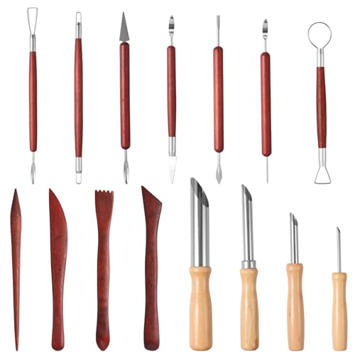 11 Pcs Clay Sculpting Tools Ergonomisc Clay Hole Cutter Modellierwerkzeug Ton Set Holz Clay Modellierung Tools Töpferwerkzeug Polymer Clay Sculpting Tools Ton Töpfer Werkzeug Set für DIY Kunsthandwerk 11 Pcs Clay Sculpting Tools Ergonomisc Clay Hole Cutter Modellierwerkzeug Ton Set Holz Clay Modellierung Tools Töpferwerkzeug Polymer Clay Sculpting Tools Ton Töpfer Werkzeug Set für DIY Kunsthandwerk von KTCINA