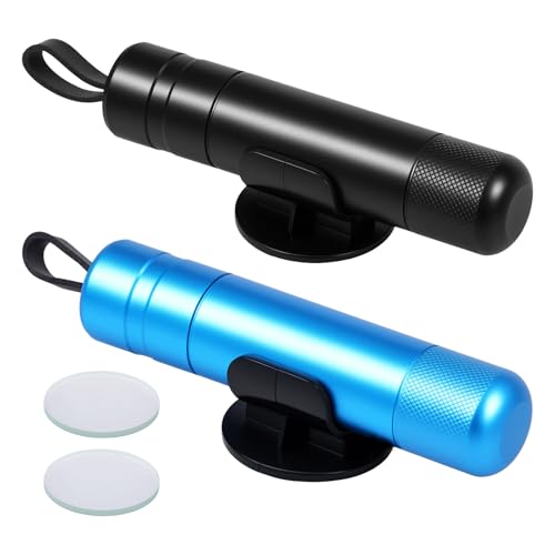 2 in 1 Gurtschneider Notfallhammer 8,8x2cm Ultrastark Tauchfähig Auto Sicherheitshammer mit 2 Testglas zum Üben Nothammer Auto mit Gurtschneider Autoscheiben Zertrümmerer für Auto Busse (Blau) von KTCINA