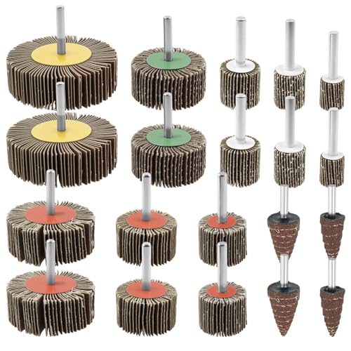 20 Pcs Abrasive Flap Wheel Sander Set 80# 6 mm Flap Wheels Shank Mounted Sanding UltraStark Borste Siliziumkarbid Grits Schleifmittel Flap Wheel Sander Die Grinder für Holz Kunststoff Metal 20 Pcs Abrasive Flap Wheel Sander Set 80# 6 mm Flap Wheels Shank Mounted Sanding UltraStark Borste Siliziumkarbid Grits Schleifmittel Flap Wheel Sander Die Grinder für Holz Kunststoff Metal von KTCINA