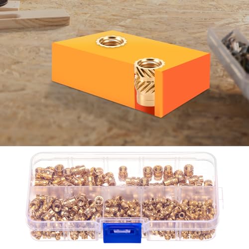 270 Stück Gewindeeinsätze Ultraschall Warmeinbettung M2/3/4/5 Einbettung Muttern Gewindeeinsatz Gewindebuchsen Messing M3 Einpressmutter Innengewinde Gewinde Reparatur Set für Kunststoffteile von KTCINA