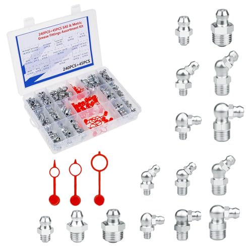 285 Pcs Metrisch Schmiernippel Fettnippel Sortiment Kit für Fettpresse Rostfrei M6 M8 M10 Gerade Abgewinkelt 45 ° 90 ° Abschmiernippel Kegelnippel Set Kit Kegelschmiernippel für Schmierpressen 285 Pcs Metrisch Schmiernippel Fettnippel Sortiment Kit für Fettpresse Rostfrei M6 M8 M10 Gerade Abgewinkelt 45 ° 90 ° Abschmiernippel Kegelnippel Set Kit Kegelschmiernippel für Schmierpressen von KTCINA